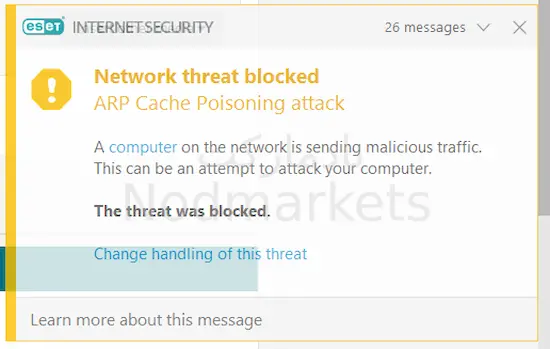 رفع اعلان DNS Cache Poisoning Attack در نود 32